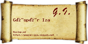 Gáspár Iza névjegykártya